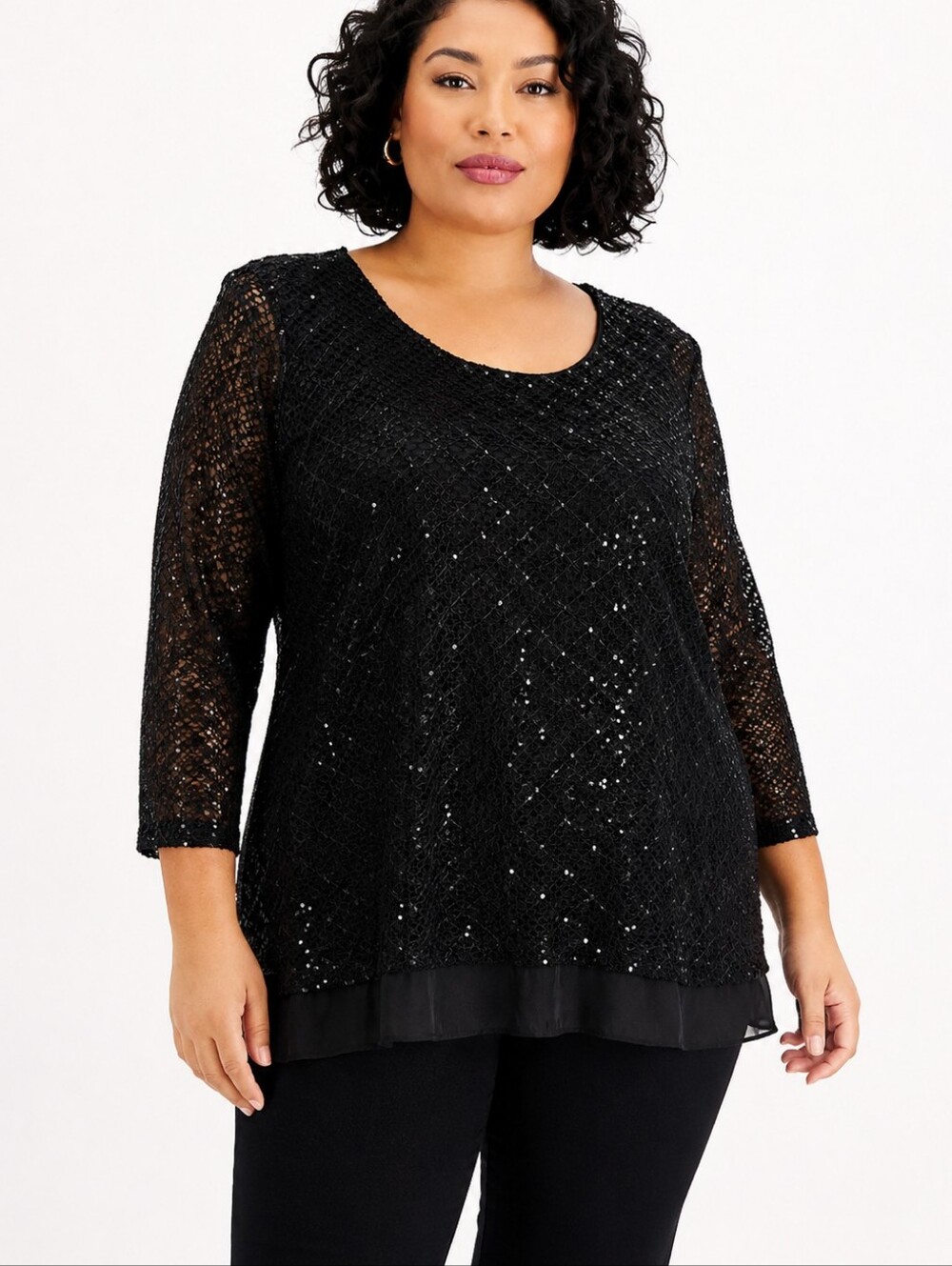 Women's Size 3X Blouse Black Dressy